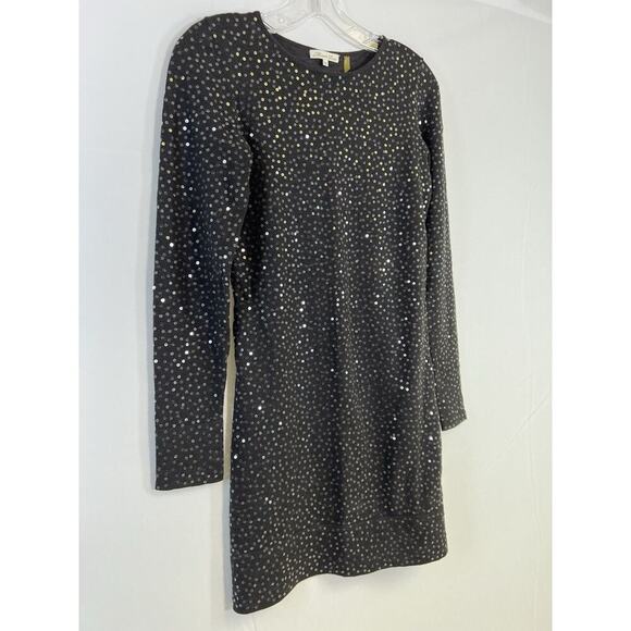 Minnie Rose Sequined Dark Purple Stretch Knit Dress XS Wimsigoth Retro Glam - Picture 5 of 8